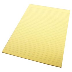 QUILL RULED COLOUR BOND PAD A4 70 LEAF YELLOW