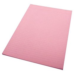 QUILL RULED COLOUR BOND PAD A4 70 LEAF PINK