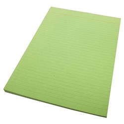 QUILL RULED COLOUR BOND PAD A4 70 LEAF GREEN