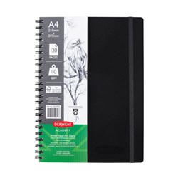 DERWENT ACADEMY VISUAL ART DIARY A4 120 PAGE PORTRAIT BLACK
