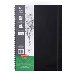 DERWENT ACADEMY VISUAL ART DIARY A3 120 PAGE PORTRAIT BLACK
