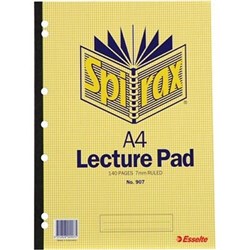 SPIRAX 907 LECTURE BOOK A4 RULED 140 PAGE GLUE BINDING SIDE OPENING