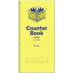 SPIRAX 543 COUNTER BOOK 297 X 135MM 120 PAGE SIDE OPENING
