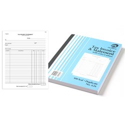 OLYMPIC 626 INVOICE/STATEMENT BOOK CARBON DUPLICATE 250 X 200MM 100 LEAF BLUE