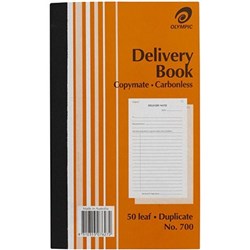 OLYMPIC 700 DELIVERY BOOK CARBONLESS DUPLICATE 200 X 125MM 50 LEAF ORANGE