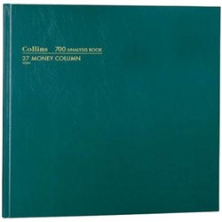 COLLINS ANALYSIS 700 SERIES 297X315MM 27 MONEY COLUMN GREEN