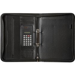 SPIRAX ZIPPERED COMPENDIUM A4 2 RING BLACK