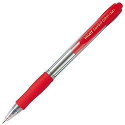 PILOT BPGP-10R SUPERGRIP PEN RETRACTABLE MEDIUM 1MM RED
