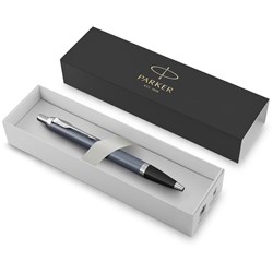 PARKER IM BALLPOINT PEN BLUE CHROME TRIM WITH GIFTBOX BLUE REFILL