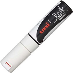 UNI LIQUID CHALK MARKER 8.0MM CHISEL TIP WHITE