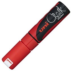 UNI LIQUID CHALK MARKER 8.0MM CHISEL TIP RED