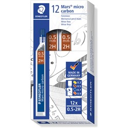 STAEDTLER MARS MICRO CARBON LEAD MECHANICAL 2H 0.5MM TUBE OF 12