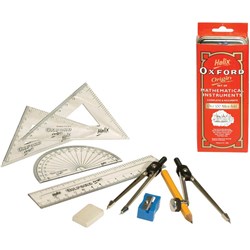 HELIX OXFORD MATH SET WITH COMPASS 9 PIECE SET