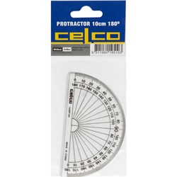 CELCO PROTRACTOR 100MM 180 DEGREE CLEAR