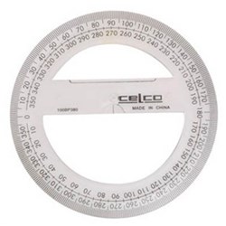 CELCO PROTRACTOR 100MM 360 DEGREE CIRCLE CLEAR