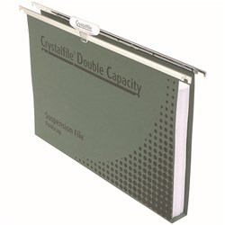 CRYSTALFILE SUSPENSION FILES ENVIRO DOUBLE CAPACITY FOOLSCAP COMPLETE PACK OF 10