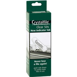 CRYSTALFILE INDICATOR TABS ROUNDED EDGE CLEAR PACK OF 50