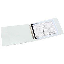 MARBIG CLEARVIEW INSERT BINDER A3 3D RING 32MM LANDSCAPE WHITE