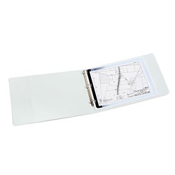 MARBIG CLEARVIEW INSERT BINDER A3 3D RING 50MM LANDSCAPE WHITE