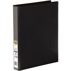 MARBIG CLEARVIEW INSERT BINDER A4 2D RING 25MM BLACK