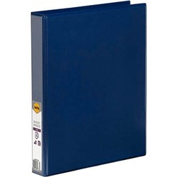 MARBIG CLEARVIEW INSERT BINDER A4 2D RING 25MM BLUE