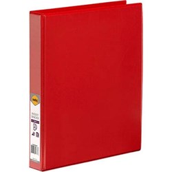 MARBIG CLEARVIEW INSERT BINDER A4 2D RING 25MM RED