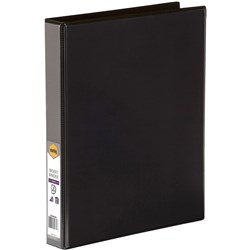 MARBIG CLEARVIEW INSERT BINDER A4 3D RING 25MM BLACK