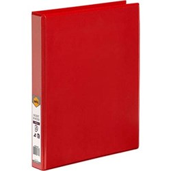 MARBIG CLEARVIEW INSERT BINDER A4 4D RING 25MM RED