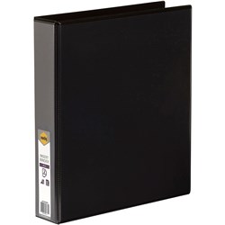MARBIG CLEARVIEW INSERT BINDER A4 2D RING 38MM BLACK