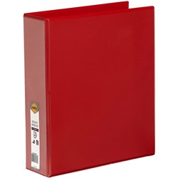 MARBIG CLEARVIEW INSERT BINDER A4 3D RING 50MM RED