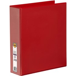 MARBIG CLEARVIEW INSERT BINDER A4 4D RING 50MM RED