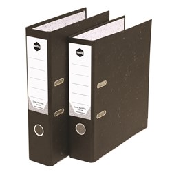 MARBIG LEVER ARCH BINDER A4 75MM BOARD PAPER SPINE MOTTLE BLACK