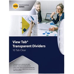 MARBIG PROFESSIONAL SERIES DIVIDERS A4 10 VIEW TAB CLEAR