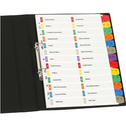 MARBIG PRESENTATION INDICES & DIVIDERS A4 MULTIDEX A-Z TAB MULTI COLOUR