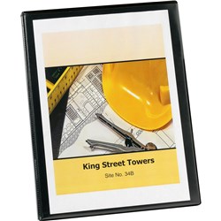 MARBIG PROFESSIONAL SERIES INSERT CLIPFOLDER WITH EXPANDING POCKET BLACK