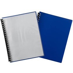 MARBIG DISPLAY BOOK A4 CLEAR FRONT REFILLABLE 20 POCKET BLUE