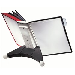 DURABLE SHERPA TABLE DISPLAY SYSTEM 10 PANELS A4 RED AND BLACK PANELS