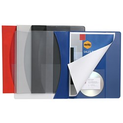 MARBIG PREMIER FLAT FILE A4 CLEAR INSERTABLE FRONT COVER GREY