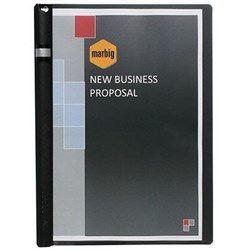 MARBIG SPINE CLAMP FILE A4 20 SHEET CAPACITY BLACK