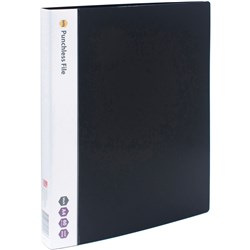MARBIG PUNCHLESS FILE A4 SOLID FRONT 60 SHEET CAPACITY BLACK