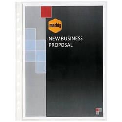 MARBIG SHEET PROTECTORS A3 HEAVY DUTY ULTRA CLEAR PORTRAIT BOX OF 100