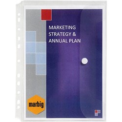 MARBIG BINDER WALLET A4 2, 3 & 4 RINGS HOLDS 50 SHEETS CLEAR