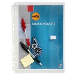 MARBIG BINDER WALLET A4 2, 3 & 4 RINGS EXPANDING 30MM GUSSET HOLDS 200 SHEETS CLEAR