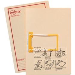 AVERY TUBECLIP FILE FOOLSCAP BUFF WITH RED PRINT