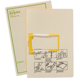 AVERY TUBECLIP FILE FOOLSCAP BUFF WITH GREEN PRINT