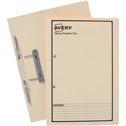 AVERY SPRING TRANSFER FILE FOOLSCAP BUFF WITH BLACK PRINT