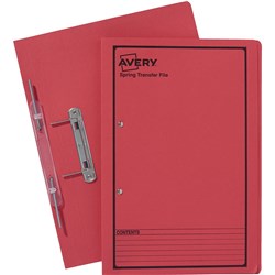 AVERY SPRING TRANSFER FILE FOOLSCAP RED WITH BLACK PRINT