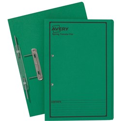 AVERY SPRING TRANSFER FILE FOOLSCAP GREEN WITH BLACK PRINT