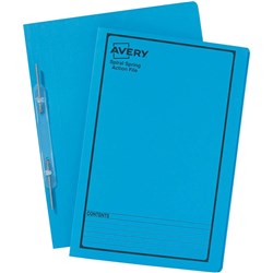 AVERY SPIRAL ACTION FILE FOOLSCAP BLUE WITH BLACK PRINT