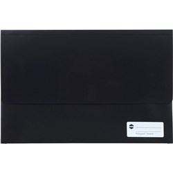 MARBIG POLYPICK DOCUMENT WALLET FOOLSCAP 25MM GUSSET BLACK